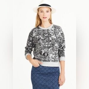 J. Crew Toile Print Crewneck Sweatshirt Women’s XL